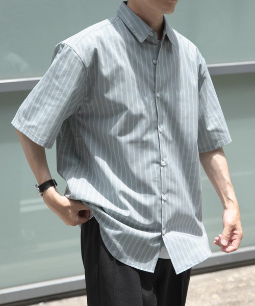 ITEMS URBANRESEARCH（アイテムズ アーバンリサーチ）の「Multi Stripes R.Collar shirts（シャツ/ブラウス・メンズ・ブルー/ブラウン/ベージュ・MEDIUM/LARGE）」の6枚目の写真