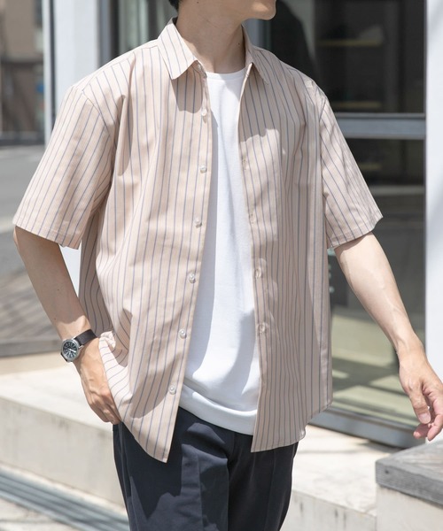 ITEMS URBANRESEARCH（アイテムズ アーバンリサーチ）の「Multi Stripes R.Collar shirts（シャツ/ブラウス・メンズ・ブルー/ブラウン/ベージュ・MEDIUM/LARGE）」の13枚目の写真