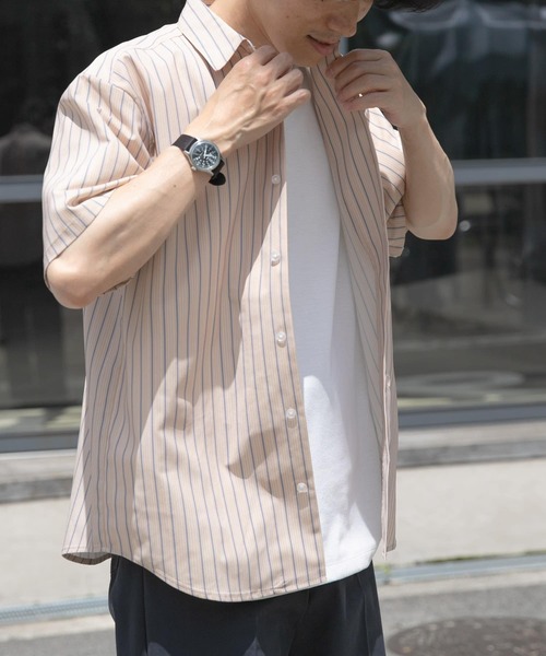 ITEMS URBANRESEARCH（アイテムズ アーバンリサーチ）の「Multi Stripes R.Collar shirts（シャツ/ブラウス・メンズ・ブルー/ブラウン/ベージュ・MEDIUM/LARGE）」の18枚目の写真