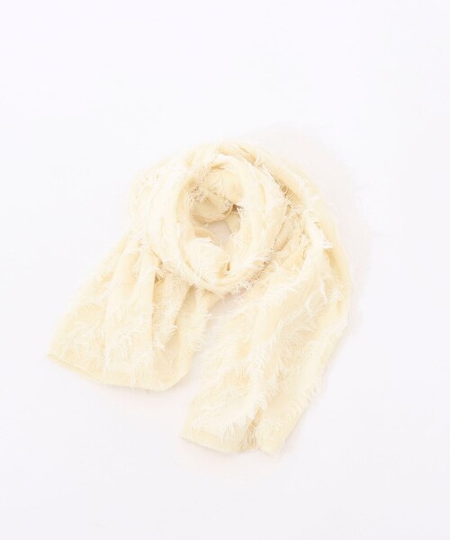 NOLLEY’S(ノーリーズ)の「フリンジストール(ストール/ショール・レディース・ホワイト/ダークブラウン/ライトグレー・FREE)」の1枚目の写真