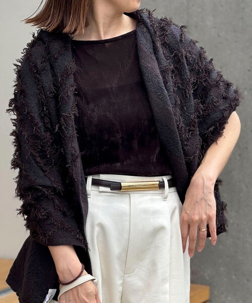 NOLLEY’S(ノーリーズ)の「フリンジストール(ストール/ショール・レディース・ホワイト/ダークブラウン/ライトグレー・FREE)」の18枚目の写真