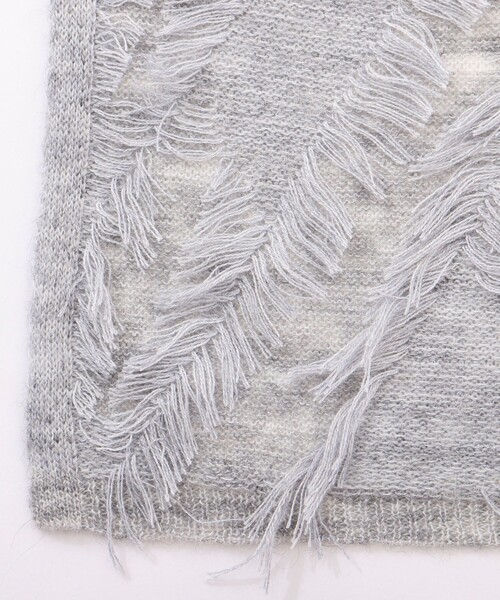 NOLLEY’S(ノーリーズ)の「フリンジストール(ストール/ショール・レディース・ホワイト/ダークブラウン/ライトグレー・FREE)」の4枚目の写真