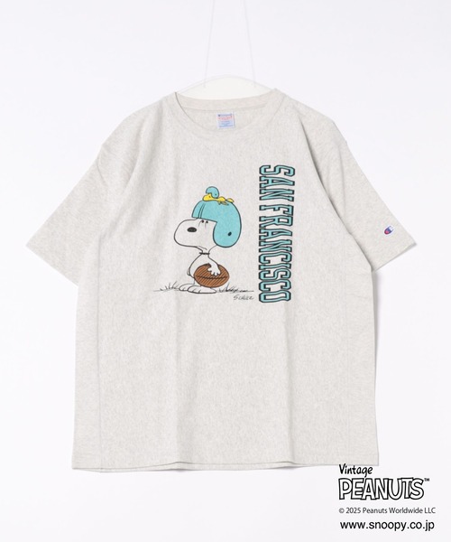 Champion（チャンピオン）の「【Champion】C3-B351/RW SHORT SLEEVE T-SHIRT/PEANUTSコラボ/Tシャツ/ピーナッツ/スヌーピー（Tシャツ/カットソー・メンズ・オートミール/ホワイト/ネイビー・XL/L/M）」の2枚目の写真