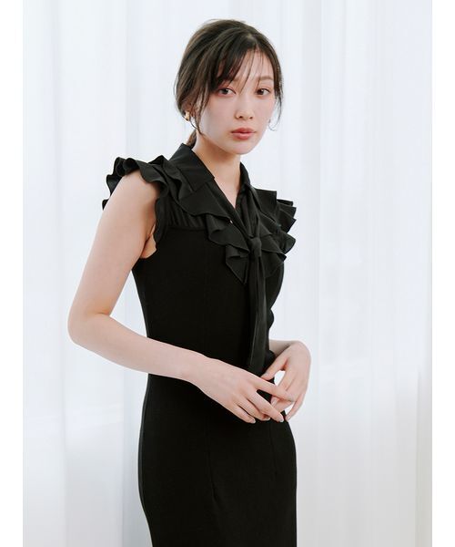 セール】Sustainableフリルカラードッキングワンピース（ワンピース