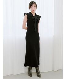ロング ｒタイトワンピース 長袖 ブラック 体型カバー オシャレ ロング rタイトワンピース 長袖 ブラック 体型カバー オシャレ