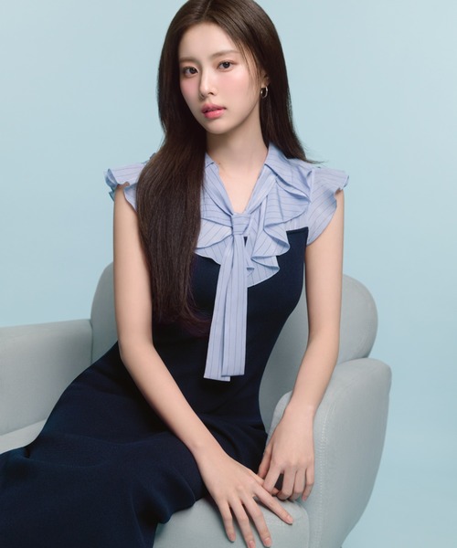 新作新品♥️SNIDEL Sustainableフリルカラードッキングワンピース SNIDEL ワンピース Sustainableフリルカラードッキング