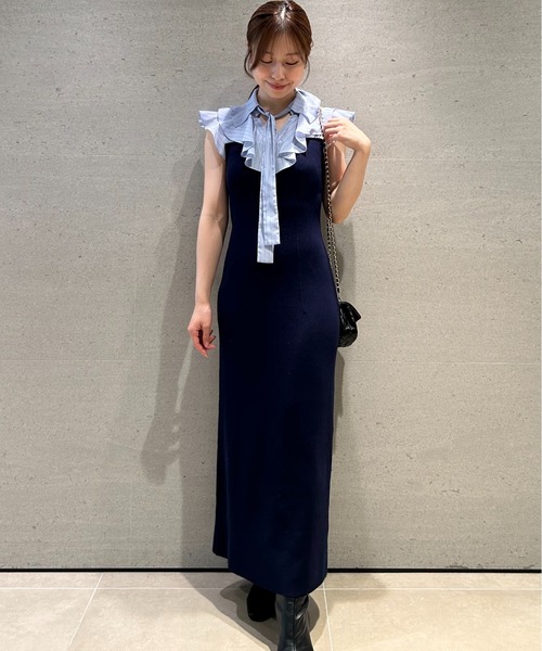 Sustainableフリルカラードッキングワンピース（ワンピース