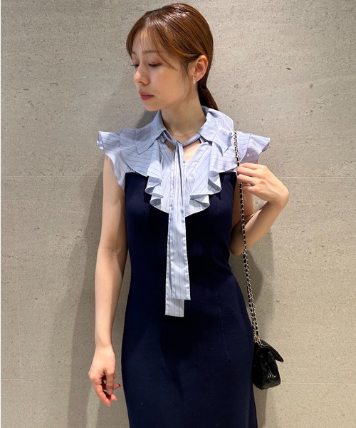 Sustainableフリルカラードッキングワンピース（ワンピース）｜SNIDEL