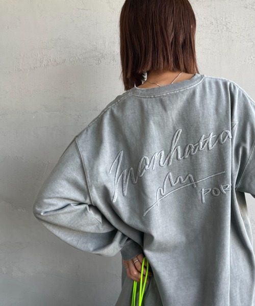 tシャツ 「WEB先行予約」「MANHATTAN PORTAGE/マンハッタンポーテージ」 別注 手書き風バックプリント ロングスリーブTシャツ レデ Manhattan Portage（マンハッタンポーテージ）の「[MANHATTAN