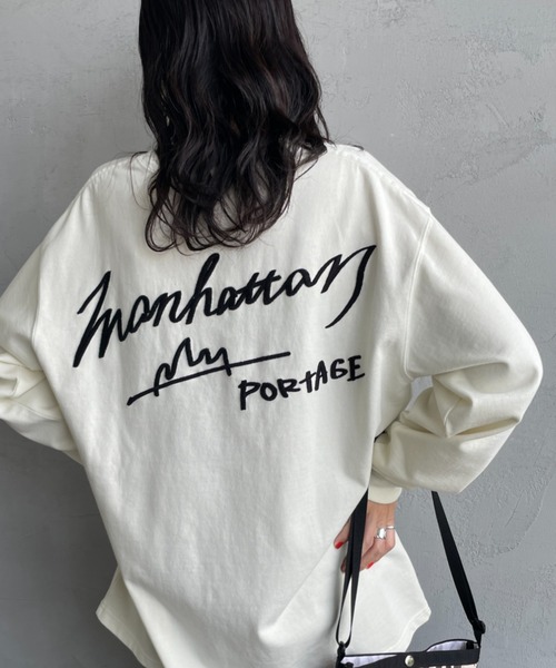 Manhattan Portage（マンハッタンポーテージ）の「[MANHATTAN PORTAGE/マンハッタンポーテージ] 別注 手書き風バックプリント ロングスリーブTシャツ（Tシャツ/カットソー・レディース・チャコールグレー/ライトグレー/アイボリー・S/M/L/XL）」の7枚目の写真