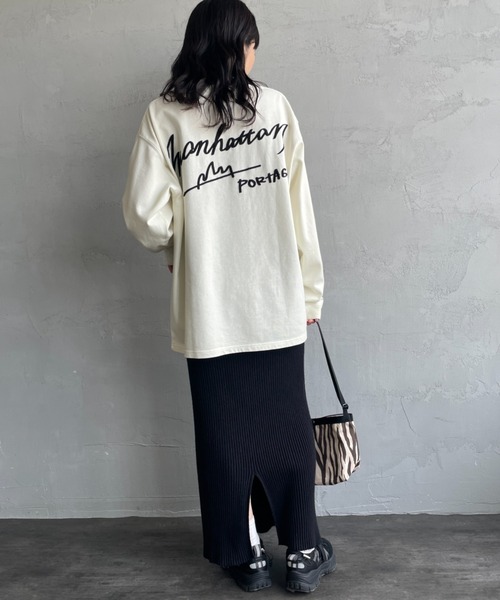 Manhattan Portage（マンハッタンポーテージ）の「[MANHATTAN PORTAGE/マンハッタンポーテージ] 別注 手書き風バックプリント ロングスリーブTシャツ（Tシャツ/カットソー・レディース・チャコールグレー/ライトグレー/アイボリー・S/M/L/XL）」の13枚目の写真