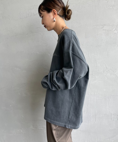 Manhattan Portage（マンハッタンポーテージ）の「[MANHATTAN PORTAGE/マンハッタンポーテージ] 別注 手書き風バックプリント ロングスリーブTシャツ（Tシャツ/カットソー・レディース・チャコールグレー/ライトグレー/アイボリー・S/M/L/XL）」の19枚目の写真