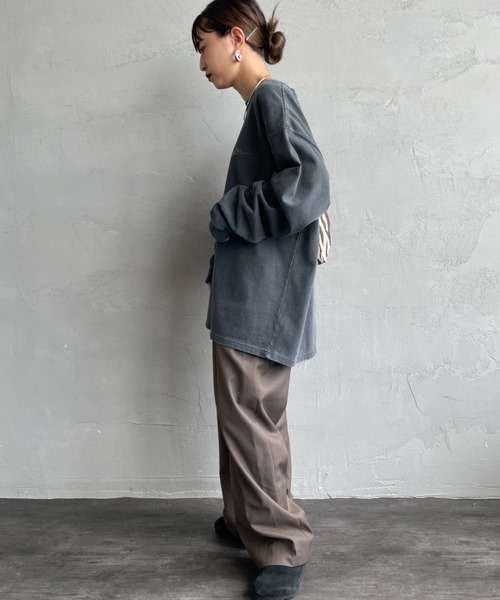 Manhattan Portage（マンハッタンポーテージ）の「[MANHATTAN PORTAGE/マンハッタンポーテージ] 別注 手書き風バックプリント ロングスリーブTシャツ（Tシャツ/カットソー・レディース・チャコールグレー/ライトグレー/アイボリー・S/M/L/XL）」の22枚目の写真