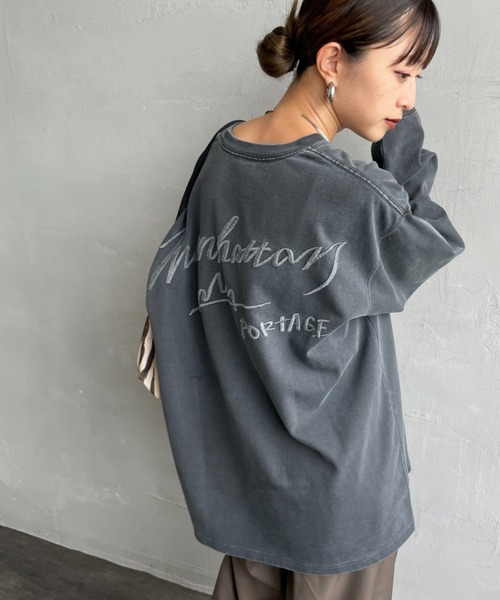 Manhattan Portage（マンハッタンポーテージ）の「[MANHATTAN PORTAGE/マンハッタンポーテージ] 別注 手書き風バックプリント ロングスリーブTシャツ（Tシャツ/カットソー・レディース・チャコールグレー/ライトグレー/アイボリー・S/M/L/XL）」の17枚目の写真
