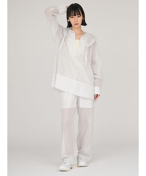 emmi（エミ）の「ラメメッシュブラウス（シャツ/ブラウス・レディース・ホワイト/ライトブルー・F）」の14枚目の写真