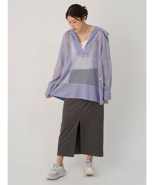 emmi（エミ）の「ラメメッシュブラウス（シャツ/ブラウス・レディース・ホワイト/ライトブルー・F）」の16枚目の写真