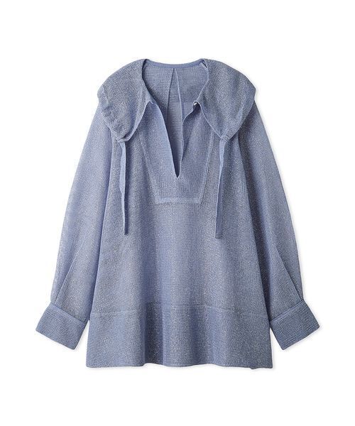 emmi（エミ）の「ラメメッシュブラウス（シャツ/ブラウス・レディース・ホワイト/ライトブルー・F）」の18枚目の写真