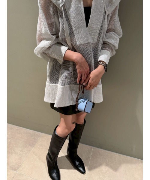 emmi（エミ）の「ラメメッシュブラウス（シャツ/ブラウス・レディース・ホワイト/ライトブルー・F）」の20枚目の写真