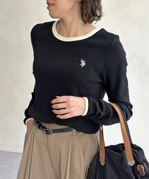 U.S. POLO ASSN. | 【U.S. POLO ASSN. 】クルーネックリブロンT(Tシャツ/カットソー)