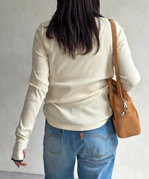 U.S. POLO ASSN.（ユーエスポロアッスン）の「【U.S. POLO ASSN. 】クルーネックリブロンT（Tシャツ/カットソー・レディース・ホワイト系その他/ブラック/アイボリー/グレー/ブラック系その他・FREE）」の19枚目の写真