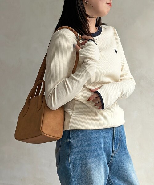 U.S. POLO ASSN.（ユーエスポロアッスン）の「【U.S. POLO ASSN. 】クルーネックリブロンT（Tシャツ/カットソー・レディース・ホワイト系その他/ブラック/アイボリー/グレー/ブラック系その他・FREE）」の21枚目の写真