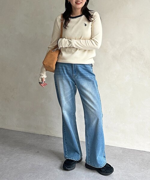 U.S. POLO ASSN.（ユーエスポロアッスン）の「【U.S. POLO ASSN. 】クルーネックリブロンT（Tシャツ/カットソー・レディース・ホワイト系その他/ブラック/アイボリー/グレー/ブラック系その他・FREE）」の22枚目の写真