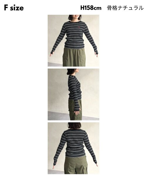 U.S. POLO ASSN.（ユーエスポロアッスン）の「【U.S. POLO ASSN. 】クルーネックリブロンT（Tシャツ/カットソー・レディース・ホワイト系その他/ブラック/アイボリー/グレー/ブラック系その他・FREE）」の7枚目の写真