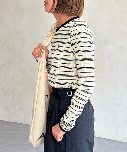 U.S. POLO ASSN.（ユーエスポロアッスン）の「【U.S. POLO ASSN. 】クルーネックリブロンT（Tシャツ/カットソー・レディース・ホワイト系その他/ブラック/アイボリー/グレー/ブラック系その他・FREE）」の11枚目の写真