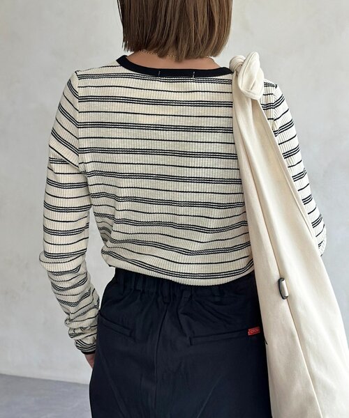 U.S. POLO ASSN.（ユーエスポロアッスン）の「【U.S. POLO ASSN. 】クルーネックリブロンT（Tシャツ/カットソー・レディース・ホワイト系その他/ブラック/アイボリー/グレー/ブラック系その他・FREE）」の12枚目の写真