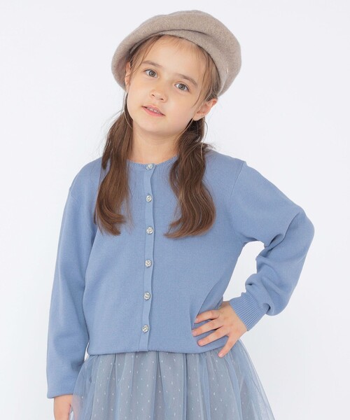 SHIPS（シップス）の「SHIPS KIDS:100～130cm / リバティ ニット カーディガン（カーディガン/ボレロ・キッズ・トップグレー/ブルー/ピンク・100/110/120/130）」の3枚目の写真