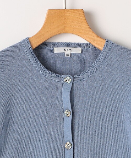 SHIPS（シップス）の「SHIPS KIDS:100～130cm / リバティ ニット カーディガン（カーディガン/ボレロ・キッズ・トップグレー/ブルー/ピンク・100/110/120/130）」の8枚目の写真