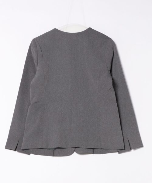 Honeys（ハニーズ）の「【ストレッチ・マシンウォッシャブル・イージーケア】カラーレスジャケット（ノーカラージャケット・レディース・ブラック/ヘザーチャコール/ネイビー/ダークベージュ・L/M/S/3L/LL）」の8枚目の写真