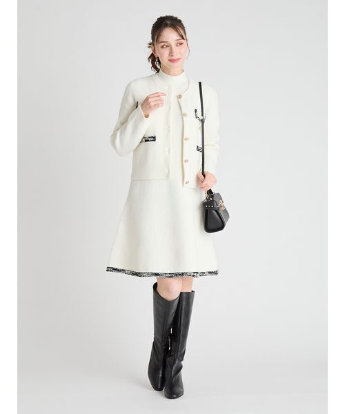 【売切商品】CELFORD（セルフォード） トリムミニニットワンピースセット CELFORD（セルフォード） (10%OFF&300円OFF) トリムミニニット