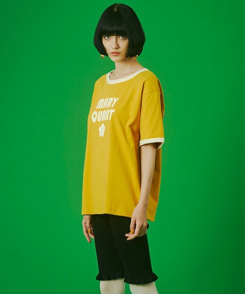 イエローカラー/S・LサイズROSE BUD別注】(MARY QUANT)RINGER TSHIRT