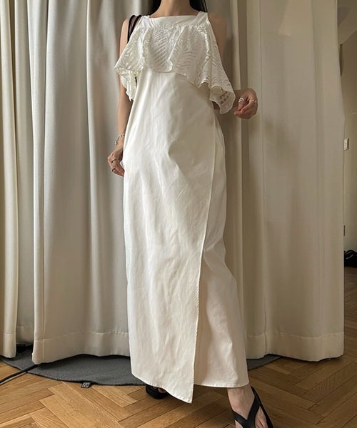 セール】lace asymmetry frill cocoon OP（ワンピース