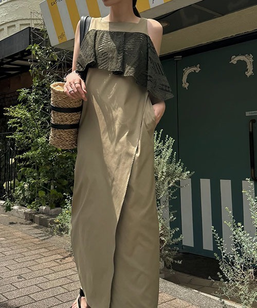 セール】lace asymmetry frill cocoon OP（ワンピース