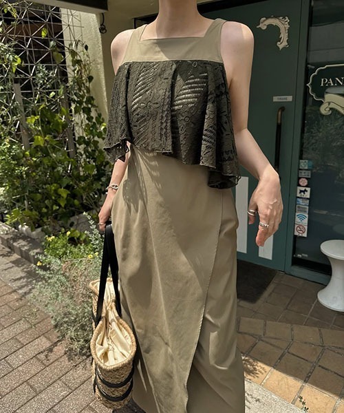 セール】lace asymmetry frill cocoon OP（ワンピース