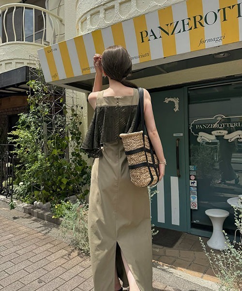 WILLFULLY(ウィルフリー)の「lace asymmetry frill cocoon OP(ワンピース・レディース・ブラック/ホワイト系その他/カーキブラウン・FREE)」の20枚目の写真