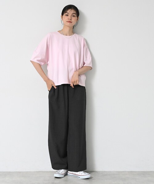 Dessin(デッサン)の「【二の腕カバー/UVカット】ランタンスリーブカットソー(Tシャツ/カットソー・レディース・ネイビー系2/ナチュラル/ピンク/ホワイト・03/02/01/00)」の11枚目の写真