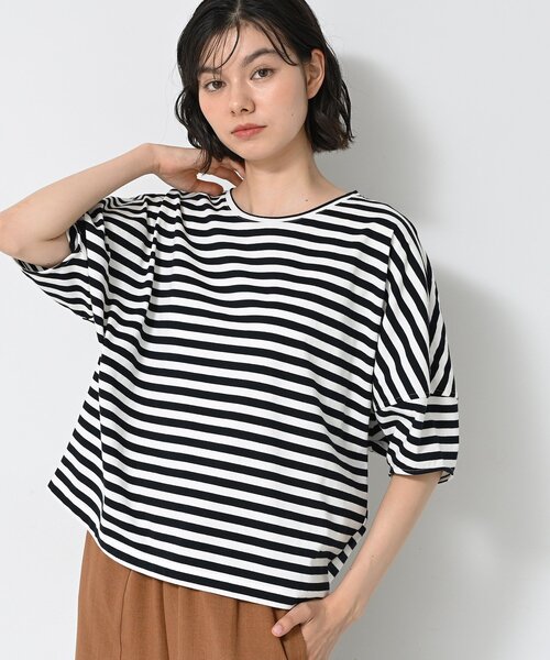 Dessin(デッサン)の「【二の腕カバー/UVカット】ランタンスリーブカットソー(Tシャツ/カットソー・レディース・ネイビー系2/ナチュラル/ピンク/ホワイト・03/02/01/00)」の15枚目の写真