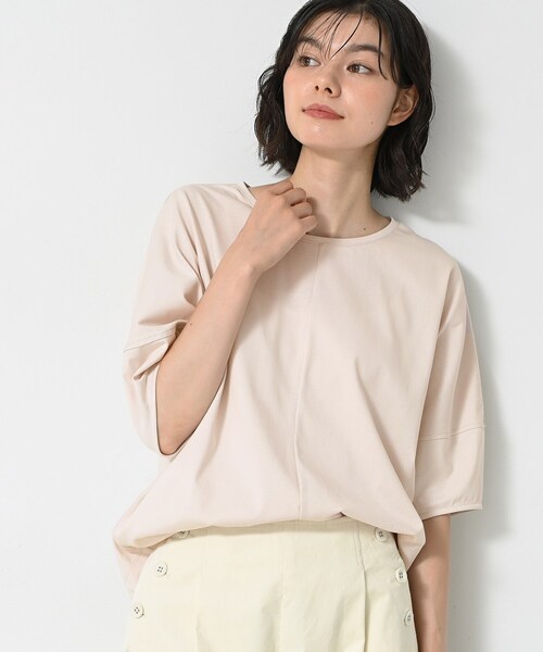 Dessin(デッサン)の「【二の腕カバー/UVカット】ランタンスリーブカットソー(Tシャツ/カットソー・レディース・ネイビー系2/ナチュラル/ピンク/ホワイト・03/02/01/00)」の22枚目の写真