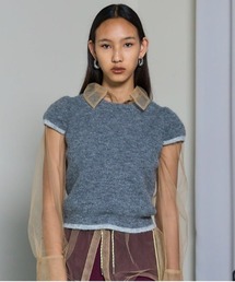Cap Sleeve Knit Tops/キャップスリーブニットトップス