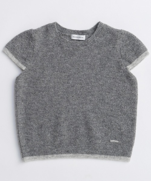 MAISON SPECIAL（メゾンスペシャル）の「Cap Sleeve Knit Tops/キャップスリーブニットトップス（ニット/セーター・レディース・イエロー/グレー・FREE）」の8枚目の写真