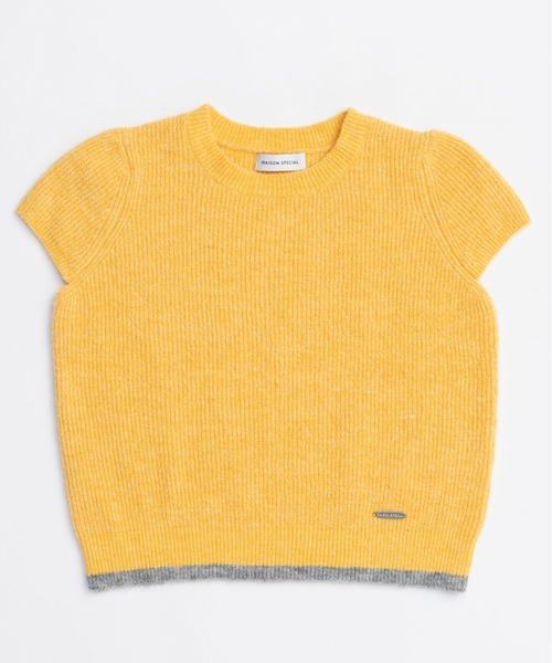 MAISON SPECIAL（メゾンスペシャル）の「Cap Sleeve Knit Tops/キャップスリーブニットトップス（ニット/セーター・レディース・イエロー/グレー・FREE）」の9枚目の写真