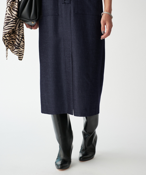 VERMEIL par iena(ヴェルメイユパーイエナ)の「Room no.8 BLACK ルームエイトブラック TRI/TWILL COMBI LACE DRE BR80-244-35690(ワンピース・レディース・ネイビー・FREE)」の9枚目の写真