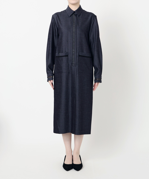 VERMEIL par iena(ヴェルメイユパーイエナ)の「Room no.8 BLACK ルームエイトブラック TRI/TWILL COMBI LACE DRE BR80-244-35690(ワンピース・レディース・ネイビー・FREE)」の10枚目の写真