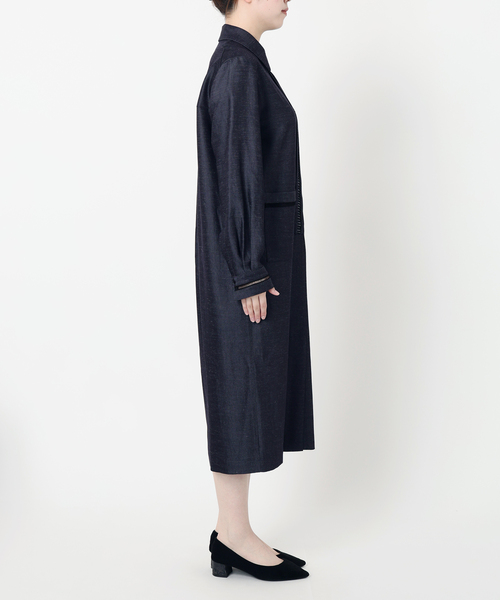VERMEIL par iena(ヴェルメイユパーイエナ)の「Room no.8 BLACK ルームエイトブラック TRI/TWILL COMBI LACE DRE BR80-244-35690(ワンピース・レディース・ネイビー・FREE)」の13枚目の写真