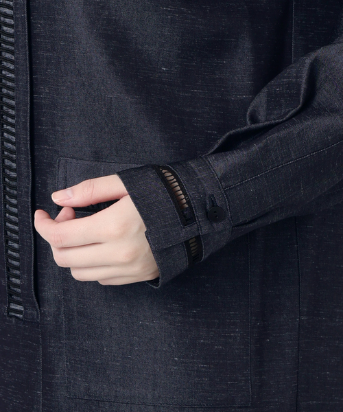 VERMEIL par iena(ヴェルメイユパーイエナ)の「Room no.8 BLACK ルームエイトブラック TRI/TWILL COMBI LACE DRE BR80-244-35690(ワンピース・レディース・ネイビー・FREE)」の15枚目の写真