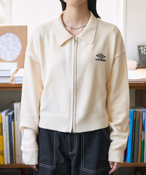 UMBRO × FREAK'S STORE/アンブロ 別注 ZIP KNIT / ポロニット ジップ
