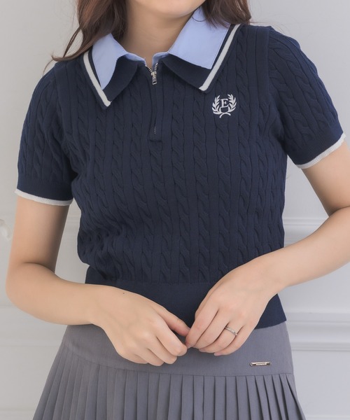 セール】ZIPシャツレイヤード風NT（ニット/セーター）｜ems